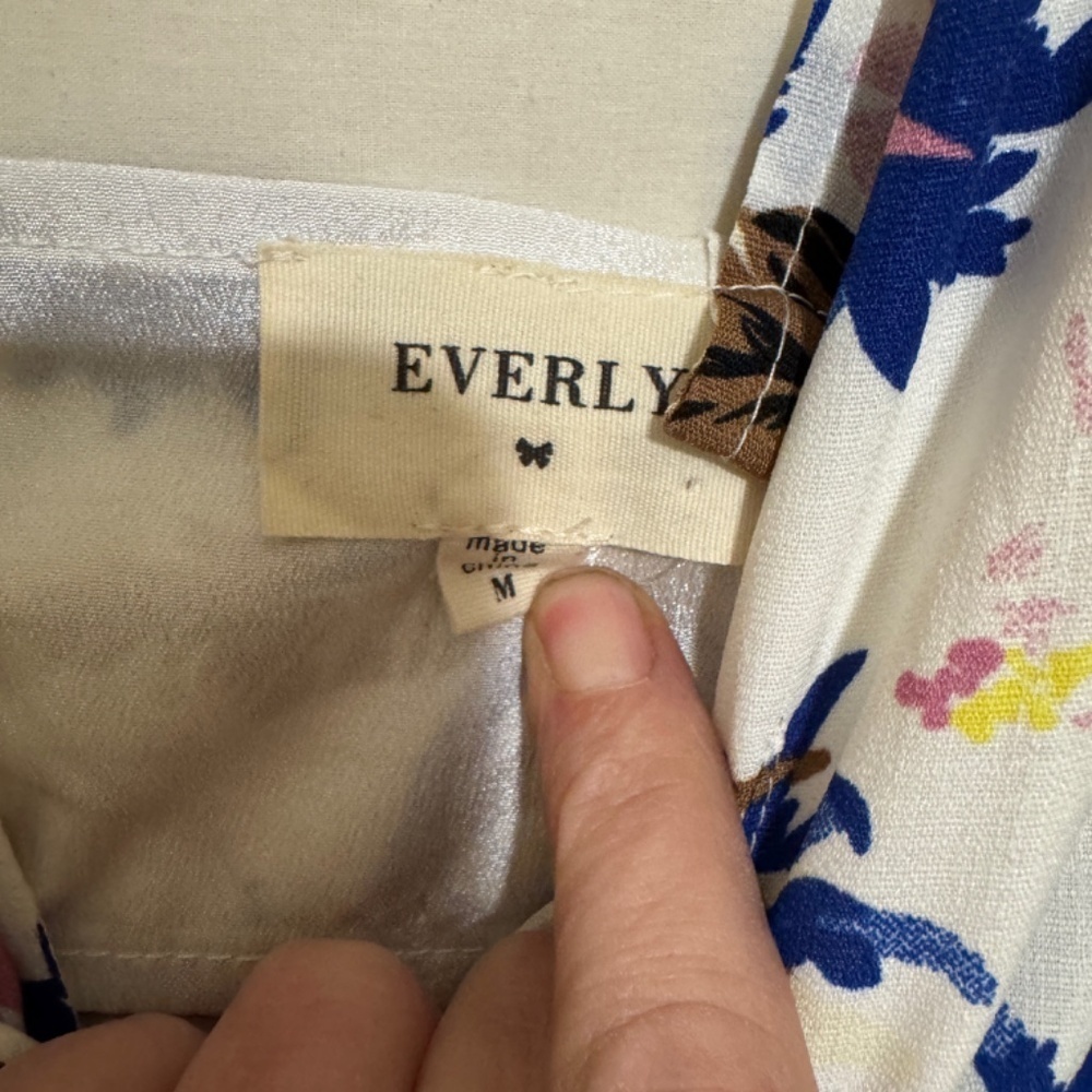 Anthropologie EVERLY womens Summer Dress Sleeveless Floral Keyhole Back Size M - Picture 5 of 5